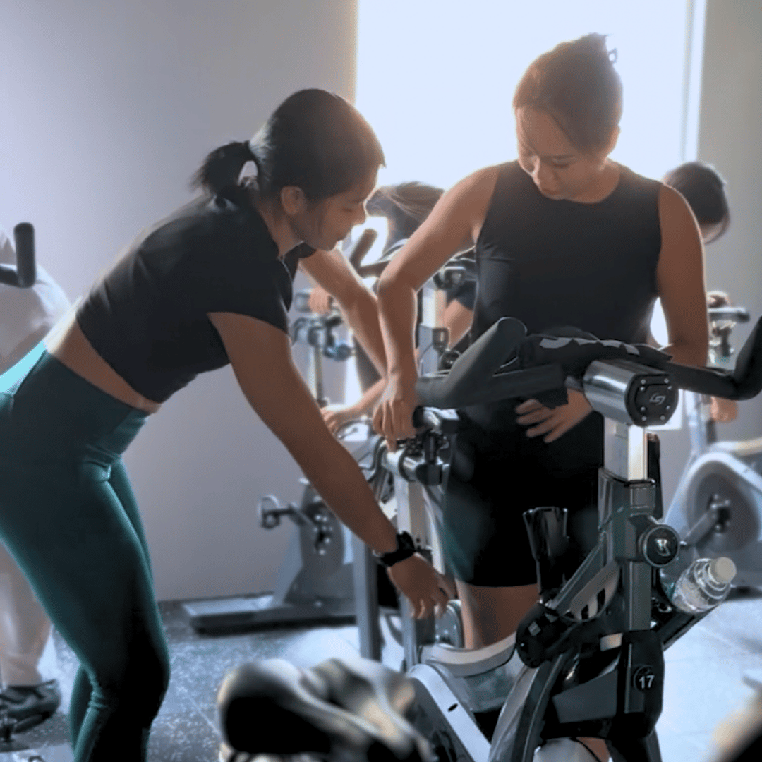 Riders in spin class at SALT Fitness Singapore